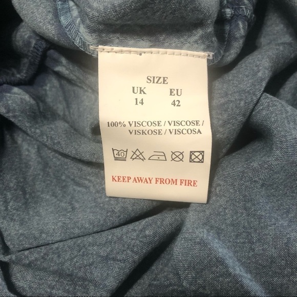 QED LONDON Strapless Smocked Chambray Maxi Dress - Picture 7 of 9